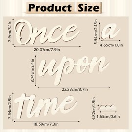 Once Upon a Time-Schild, Lesebuchstaben, Deko-Schild aus Holz, Leseecken-Dekoration für Kinderzimmer und Stick-Wandkunst für Schule, Klassenzimmer, Kinderzimmer, Spielzimmer-Dekoration (Holzfarbe)