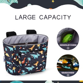 LOCAL LION Bike Basket for Kids, Bike Handlebar Bag for Boys and Girls, Bicycle Basket Fits Most Children's Bikes Like Tricycle, Balance Bike, Scooter