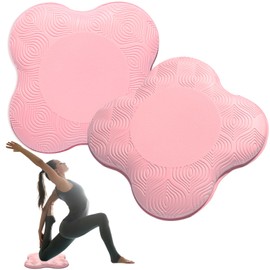 MBHKRRS 2 Pack Yoga Knee Pads Mat Set - Extra Thick Foam Kneeling Pad Cushion for Knees, Elbows, Wrists, Head - Yoga Essentials for Women Men, Non-Slip Pilates, Meditation, Floor Workouts (pink)