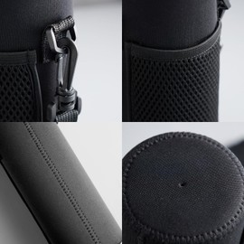 Water Bottle Cover, Shoulder 31.5 - 39.4 fl oz (800 - 1000 ml), Diameter 3.0 - 3.5 inches (7.5 - 9 cm), Height 9.1 inches (23 cm), Bottle Strap, Drink Holder, Bottle Case, Crossbody Type, Adjustable