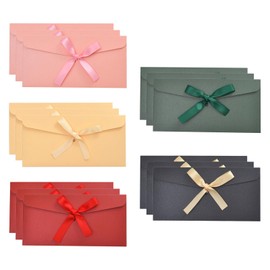 YALiya Gift Envelopes, 15 Pcs Pretty Bow Envelopes, Postcard Envelopes, Coloured Envelopes, 22x11cm for Wedding, Birthday, Festival, Party Invitations