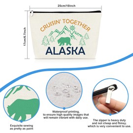 Alaska Gifts Makeup Bag Alaska Cruise Gift for Girls Women Alaska Themed Cosmetic Bag Alaska Travel Gift Alaska Lover Alaska Souvenir Birthday Christmas Graduation Present Travel Toiletry Pouch
