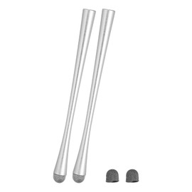 PATIKIL 2 Pcs Slim Waist Stylus Pens for Touch Screens, 2 in 1 High Sensitivity Universal Pen Capacitive Stylus for Phone Tablets Laptop Touch Screen Devices, Silver