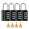 ORIA Combination Padlock, 4 Pack Combination Locks, 4 Digit Padlock