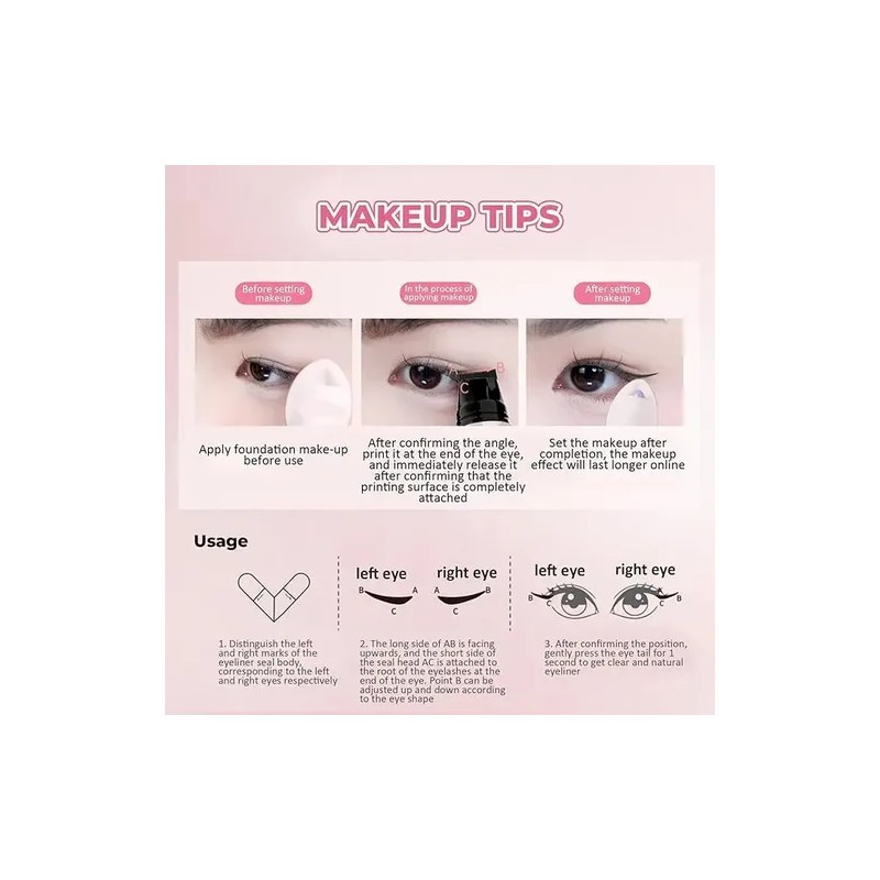 Gel Delineador De Ojos Impermeable Con Sello Alas Plegable