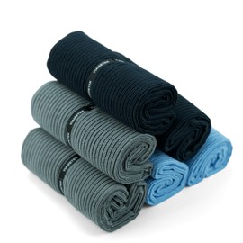 Microfiber Gym Towels with Snap Straps, Yoga Towel for Home and Gym, 16 Inch x 28 Inch, 6 Pack (Black/Grey/Blue, 16" x 28")