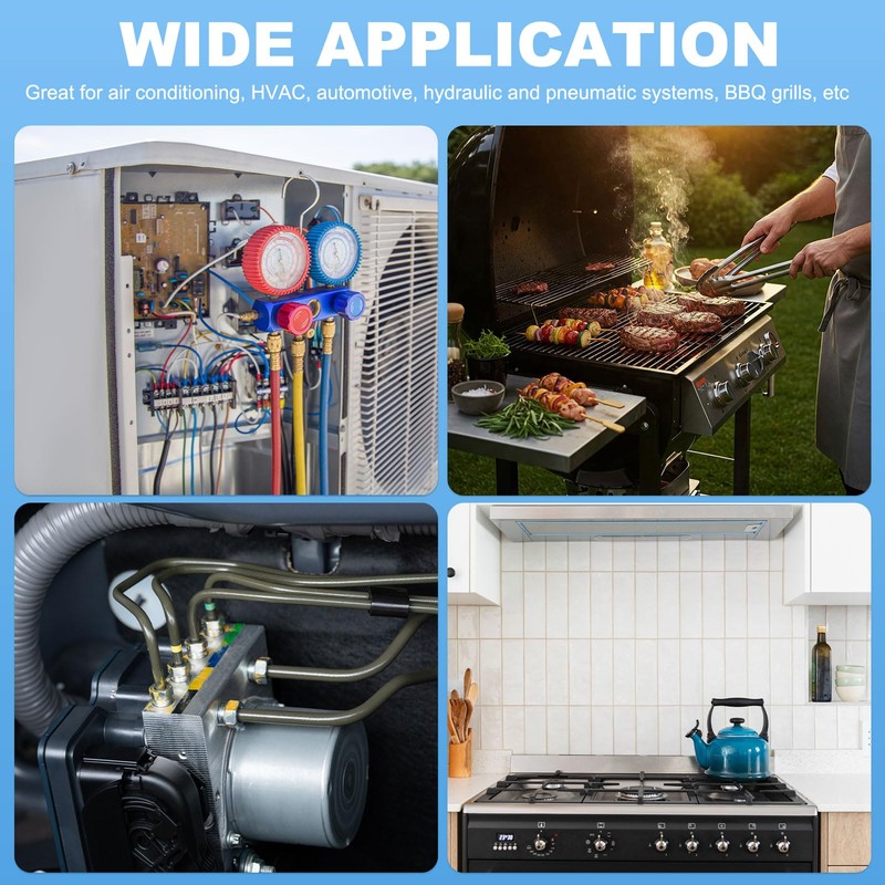 YELARXI Brass Flare Tube Fitting Coupling Gas Adapter, 3/8" Male