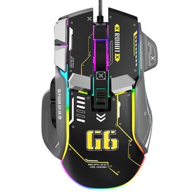LJFLYXRI Ergonomic Gaming Mouse - Customizable, Comfortable, and Precision-Driven, Wired RGB Gamer Mouse with 10 Programmable Buttons for Ultimate Gaming Experience (Black)