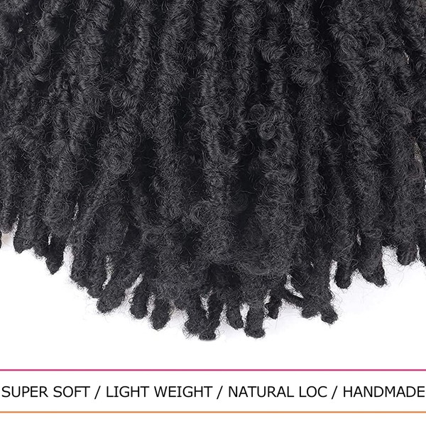 ToyoTress Butterfly Locs Crochet Hair - 24 inch 8 Pcs 1B Natural Black Pre-twisted Distressed Crochet Braids Pre-looped Synthetic Braiding Hair Extensions (24 Inch,1B)