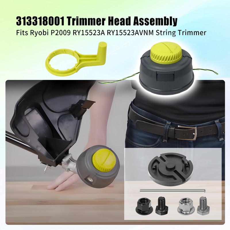 XQK 313318001 Trimmer Head Assembly Fits Ryobi P2009 RY15523A RY15523AVNM