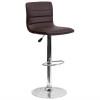 Pemberly Row 25" to 33" Striped Bar Stool in Brown