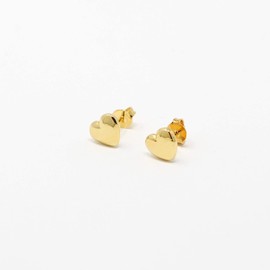 Aretes de Corazón en Chapa de Oro de 22K para Dama, Oro Rosa Regalo para pareja (Chapado en Oro Dorado)