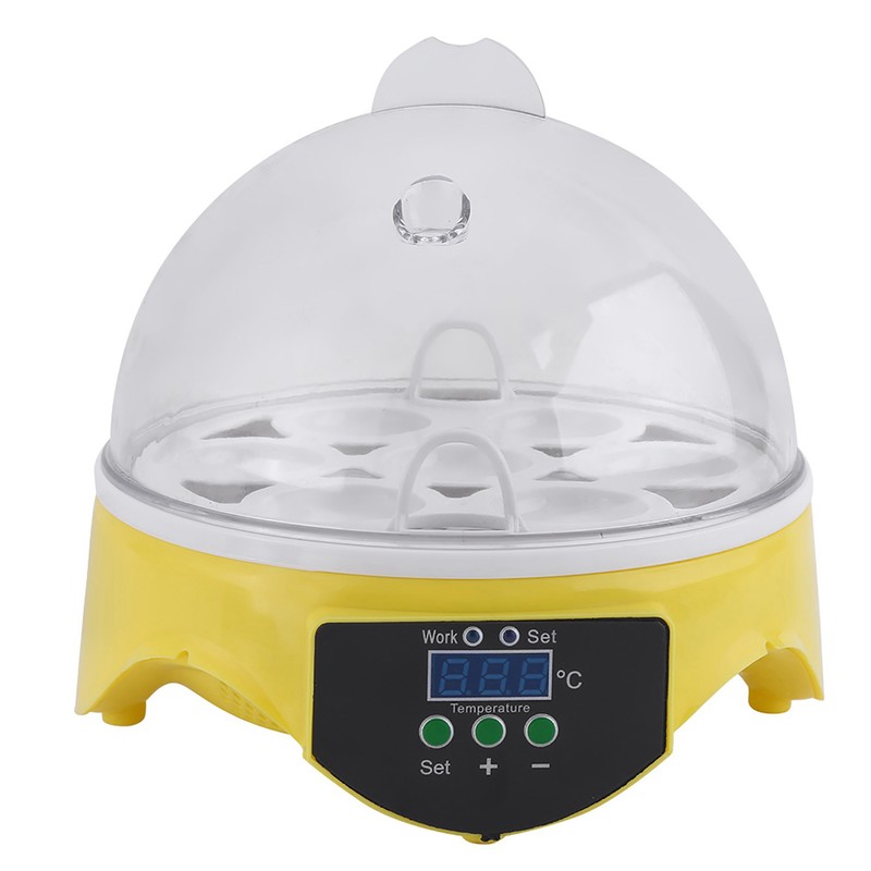 7 Eggs Digital Clear Manual Turning Incubator Hatcher Temperature Control