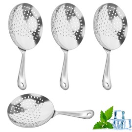 4 Pack Julep Strainers Bar Strainer Cocktail Strainer Stainless Steel Cocktail Strainer Spoon for Cocktail Drinks Home or Commercial Bar Use (4)