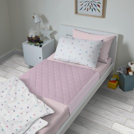 Guardedsleep potty training bed sheets, 100% waterproof bed pad for single beds, washable night time toilet training bedwetting mat for toddlers and kids (1, Pink, With Wings)