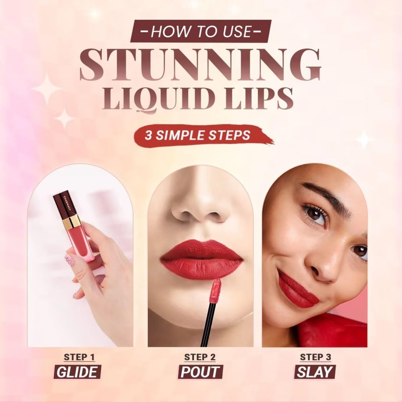CHARMACY Lip Gloss Lasting Waterproof Velvet Moisturizing Liquid Lipstick Professional