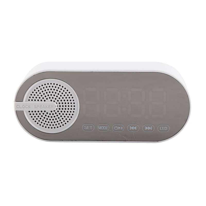Bluetooth Speaker Dual Alarm Clock Bluetooth5.0 Mirror Clock Speaker Rechargeable