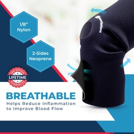 New Options Sports Perforated Undersleeve For Functional Braces | Knee Sleeve For Sensitive Skin | 1/16” Nylon Material with 2-Sided Perforated Neoprene | Latex-Free & Open Patella Knee Compression
