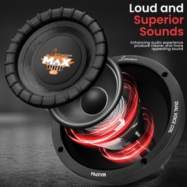 Pyle Lanzar 6.5” Car Subwoofer Speaker - Black Non-Pressed Paper Cone, Aluminum Voice Coil, 4 Ohm Impedance, 600 Watt Power and Foam Edge Suspension for Vehicle Audio Stereo Sound System - MAXP64