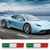 Enwye Car Personalization Italy Flag Metal Stickers Pair Set 58x14mm