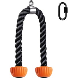 SELEWARE Tricep Rope Cable Machines Attachments for Gym, Heavy Duty Universal Tricep Pull Down Rope with Soft Rubber Ends for Home Gym Workout Biceps Back Shoulders