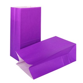 KEYYOOMY Small Paper Bags Purple Party Goody Bags for Party (24 CT, 4.7x2.4x8.7 In)
