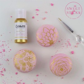 Sweet Sticks Edible Art Decorative Cake Paint 0.5 Ounce (15 Milliliters), Metallic Honey Gold