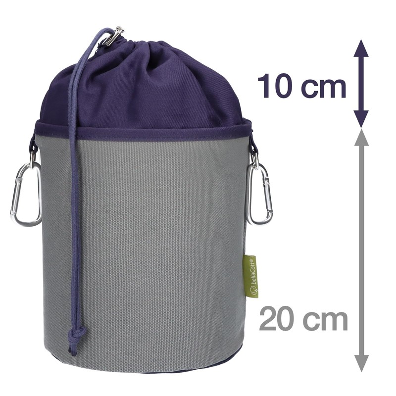 trendfinding Canvas Fabric Clothes Peg Bag with 2 Carabiner Hooks