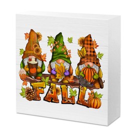 Gejoyse Funny Fall Decor, Fall Decorations for Home, Fall Sign Pumpkin Decor Gnomes Decorations Sign, Fall Home Decor, Fall Autumn Home Office Desk Table Cubicle Shelf Decor 5 x 5 lnch