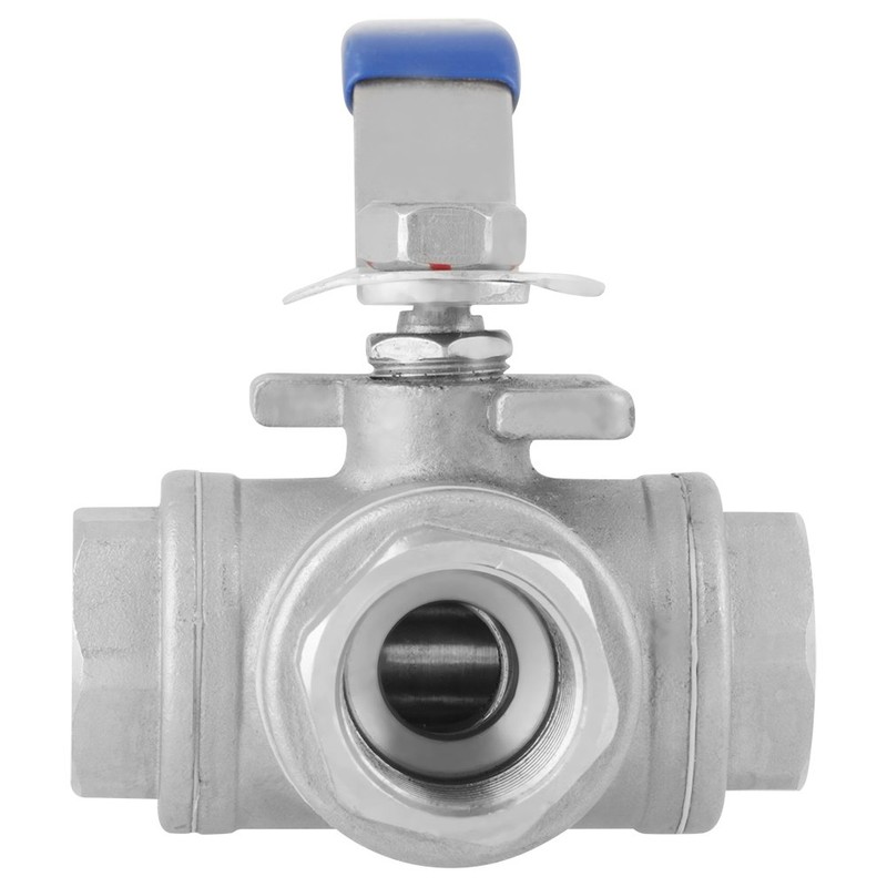 1pc Ball Valve,Stainless Steel SUS304 Pipe Ball Valve Three-Way T-Type