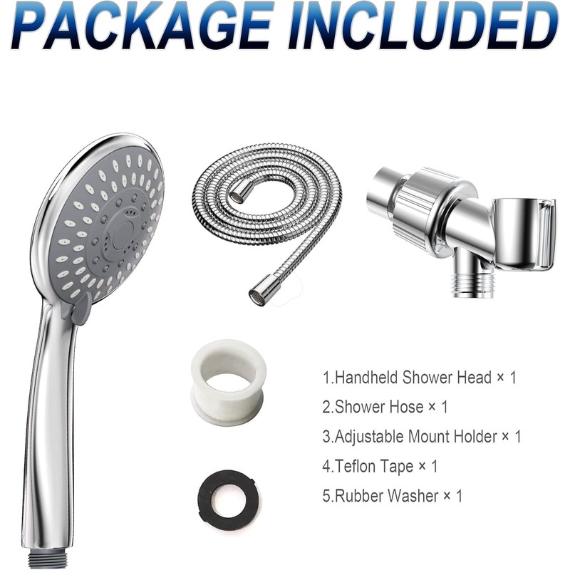 HOPOPRO Handheld Shower Head with High Pressure, 5 Spray &