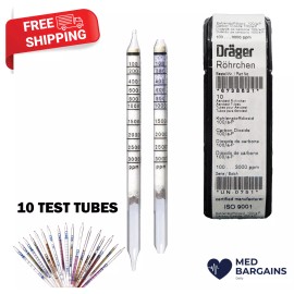 Draeger 6728521 DT Carbon Dioxide Detector Test Tubes 100/a-P - 10 Tubes