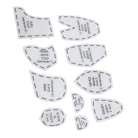 Memory Bear Template Ruler Set Memory Bear Sewing Template Kit, Acrylic Memory Bear Pattern Ruler Set for Crafts, Quilting, and Memory Bears