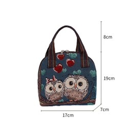 Qiwenr Owl Tote Bag, Women Tote Bag, Embroidered Shoulder Bag, Embroidered Owl Tote Bags, Embroidered Canvas Shoulder Bag, Woven Bag, Large Handbag, Women Embroidered Owl