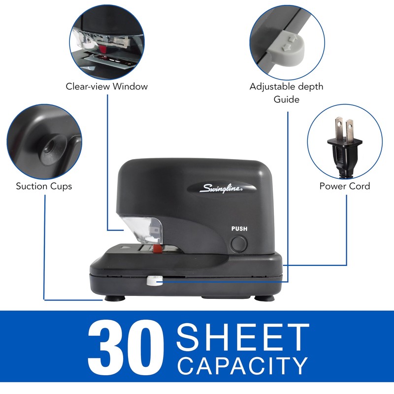 Swingline Cartridge Electric Stapler, 30 Sheet Capacity, Jam Free, includes