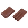 Leather Cigar Case Portable 3 Finger Cigar Humidor Carrying Case