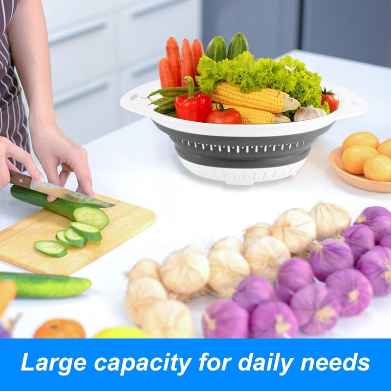 2 Pcs Collapsible Colander Sieve, Foldable Colander Strainers and Colanders