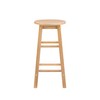 Linon Natural Barstool with Round Seat, 24-Inch