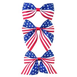 American Flag Hair Clip Girls Hair Bow Clips Grosgrain Patriotic Hair Bows Red White Blue Hair Clips Hair Accessories for 4th of July TSFJ47 (3pcs Bow Set)