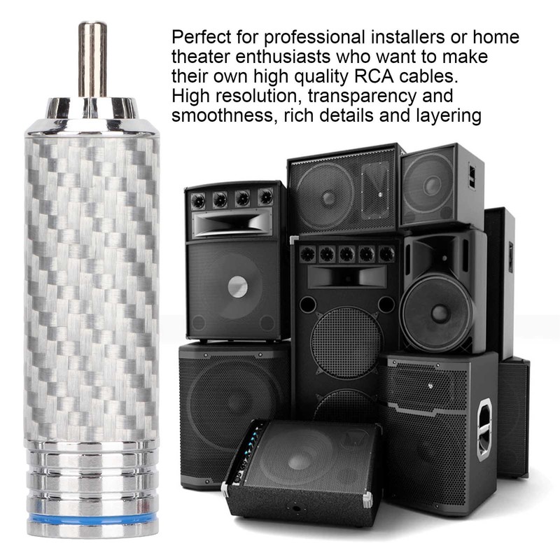 4Pcs RCA Sound Plug Chrome Plated Welding Phono RCA Male