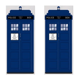 Beistle Plastic Blue Police Call Box Door Covers, 6' x 30", Set of 2 - British Themed Party Supplies, Crime Scene Decorations, Law Enforcement Policeman Wall Prop