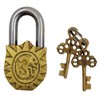 Purpledip Handmade Brass Antique Pad Lock with Mahadev Idol (10011)