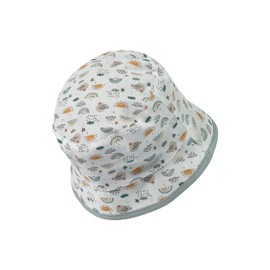Sterntaler Reversible Fishing Hat Rainbow with Tie Strap - Unisex Baby Hat with UV Protection 50+ and Print Pattern - Reversible Fishing Hat Baby Protects the Head, Stone Green