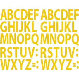 A-Z Alphabet Letters Stickers Vinyl Decals (X2 Sets) Choose Size (V594 Myriad Yellow) (10")