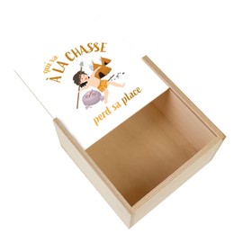 Fabulous Box aus Holz – wer geht auf die Jagd verliert seinen Platz für Kinder (11 x 11 x 3,5 cm)