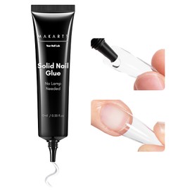 Makartt Solid Nail Gel: No Lamp Needed Nail Glue for Press On Nails Soft Acrylic Gel Nail Tips Fake Nails, Easy to Control Clear Nail Glue Gel for Nail Art DIY Home Manicure Pedicure 10ml