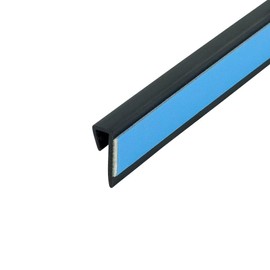 Outwater Plastic J Channel Fits Material 1/8 Inch Thick Black Styrene Cap Moulding with Adhesive 8 Foot Length Pro Pack (Pack of 5, 40 Feet Total)