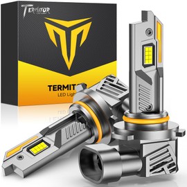 Termitor Upgraded 9012/HIR2 Light Bulbs, (40000 LM 900%) Brightness with 16 CSP Chips, 60000+ Hrs Life Service, 1:1 Halogen Size with Fan, Canbus Ready Fog Light Bulbs, Plug & Play, Pack of 2