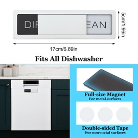 FNANJWQ Dishwasher Magnet Clean Dirty Sign Stainless Steel Dishwasher Magnetic Sign, Easy to Read and Slide Strong Magnetic Attraction for Dish Washers Kitchen Gadgets