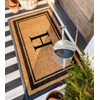 First Impressions Markham Border Double Door, Doormat, Monogrammed H, X-Large,